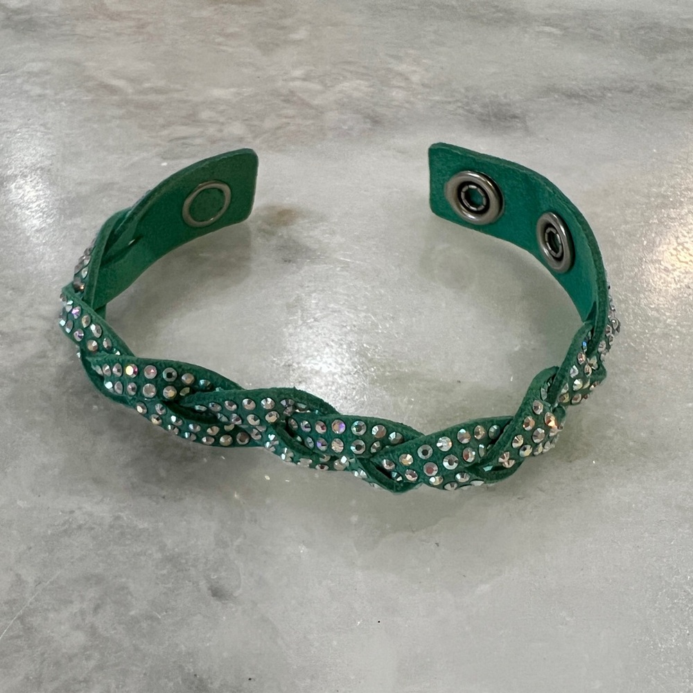 Swarovski Turquoise Braided Bracelet with Crystals